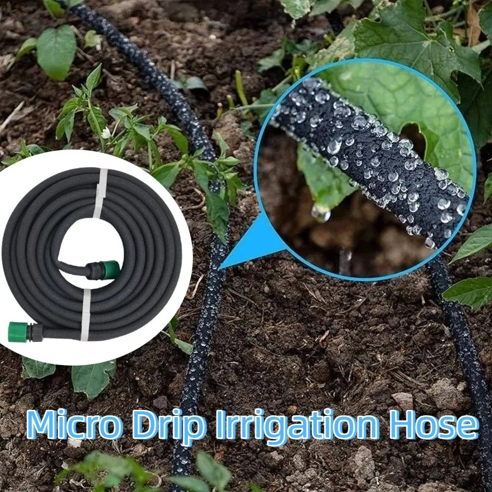 

Anti-Aging Porous Soak Hose Rubber Porous Tubing Garden Steep Hose Efficient Watering Quick Connect Permeable Pipe Lawn Watering