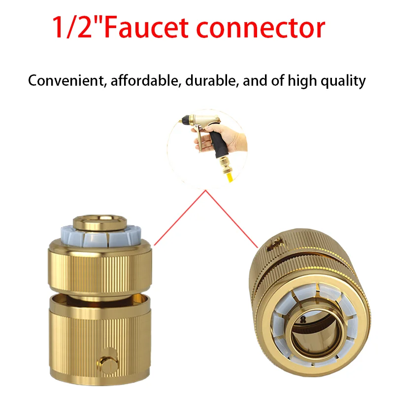 

High quality 1/2 '' brass hose quick connector for garden irrigation system, paired with plastic nipple for water pump