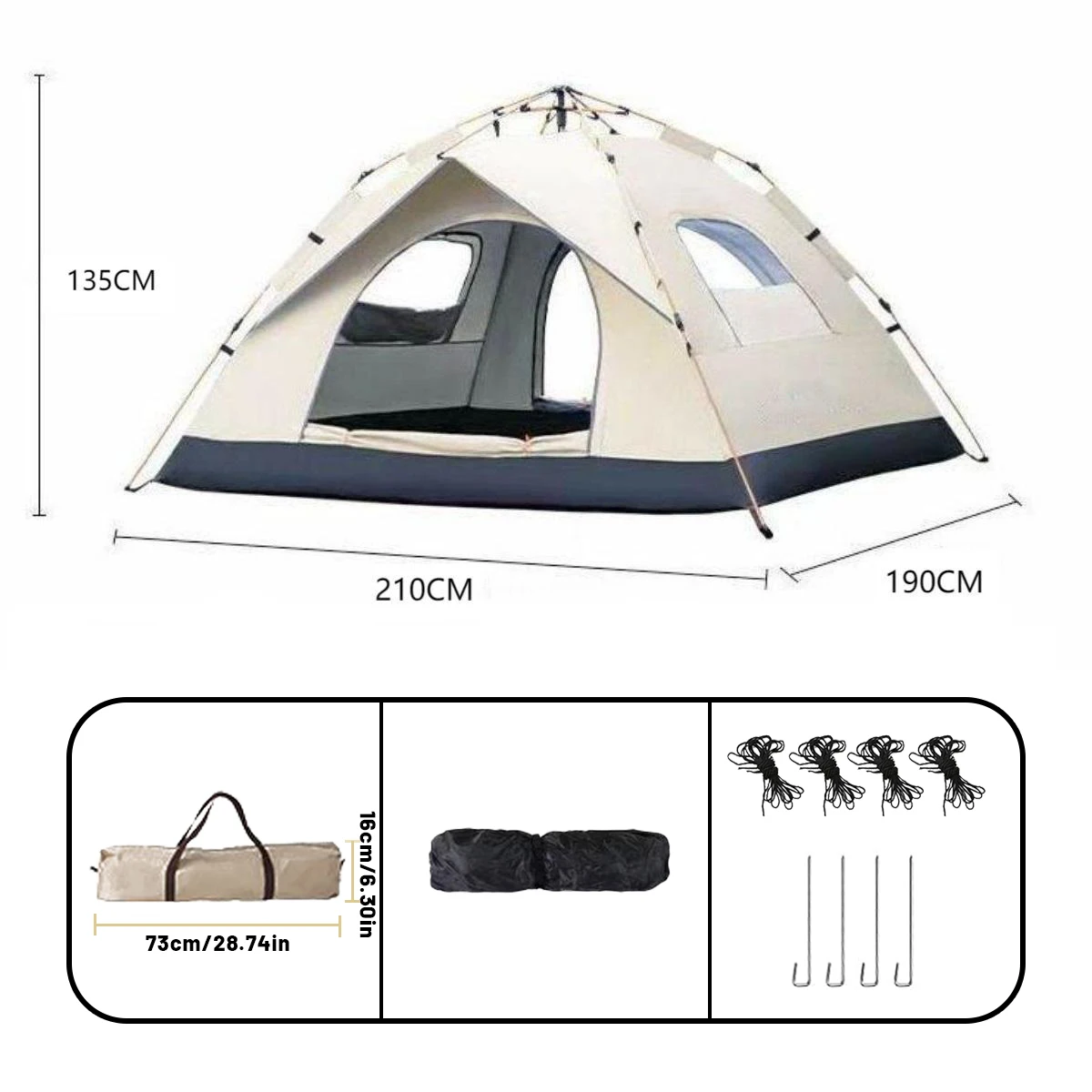 Outdoor Automatic Quick-opening Tent Automatic Rainproof Sunshine-proof Tent Fishing Beach Sunshine Shelter 4 person tents image 6