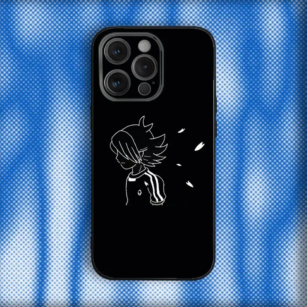 I-Inazumas Aniem E-Eleven Capa de telefone para iPhone 16,se4,15,14,13,12,11,Pro,X,XS,Max,XR,Plus,Mini Capa preta macia