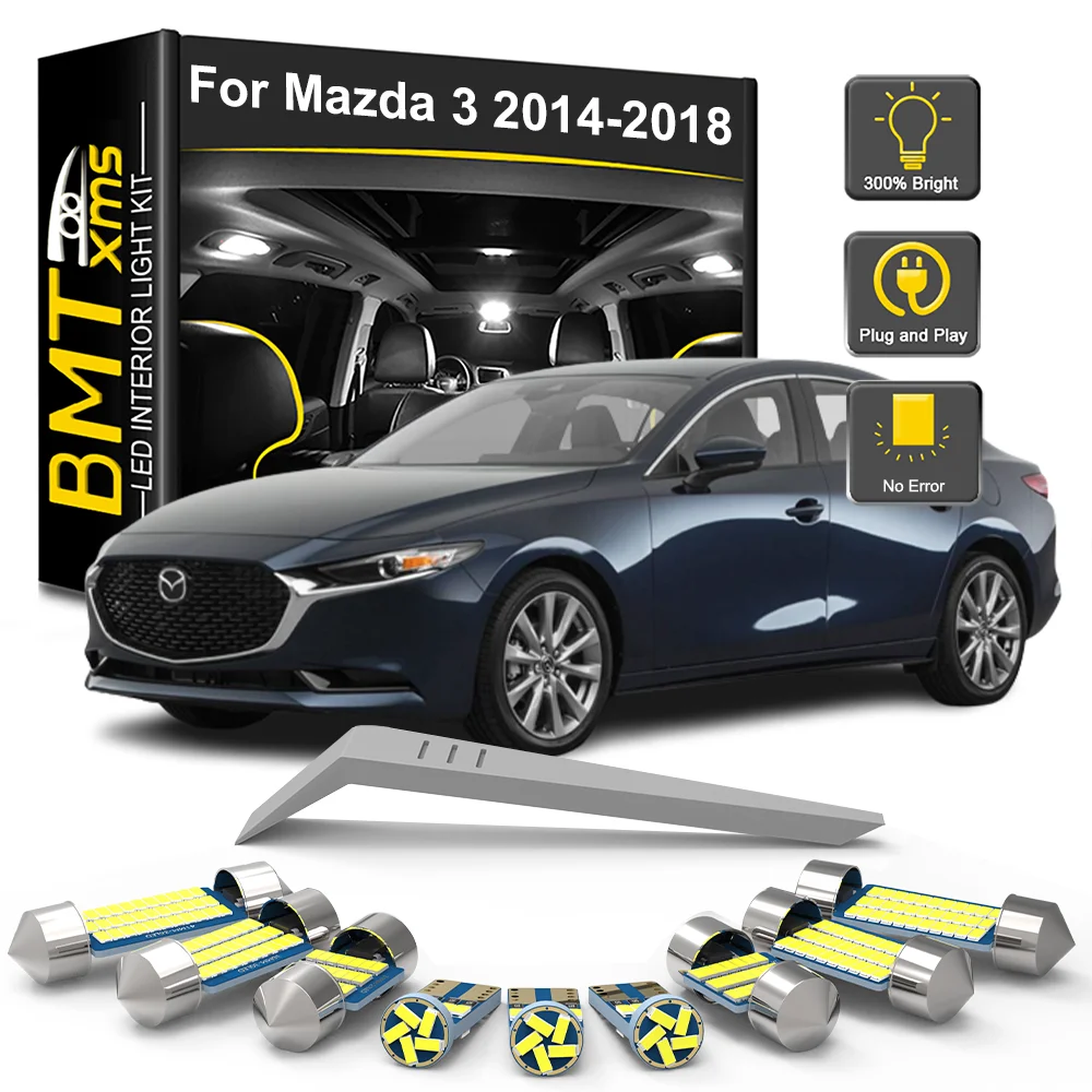 

BMTxms 11 шт. Canbus автомобильный светодиодный комплект внутренних ламп для Mazda 3 BL 2014 2015 2016 2017 2018 аксессуары для ламп багажника номерного знака