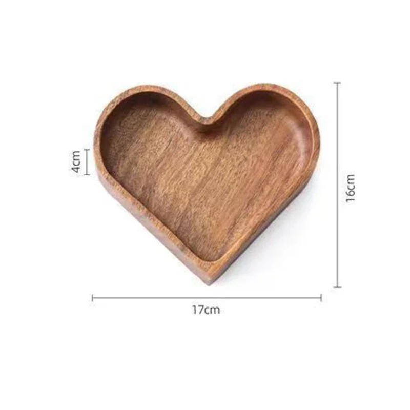 Heart Shaped Plates Dessert Trays Sushi Serving Tray Candy Dishes Decorative Wooden Pallets Decorate Valentines Day Candy Dish