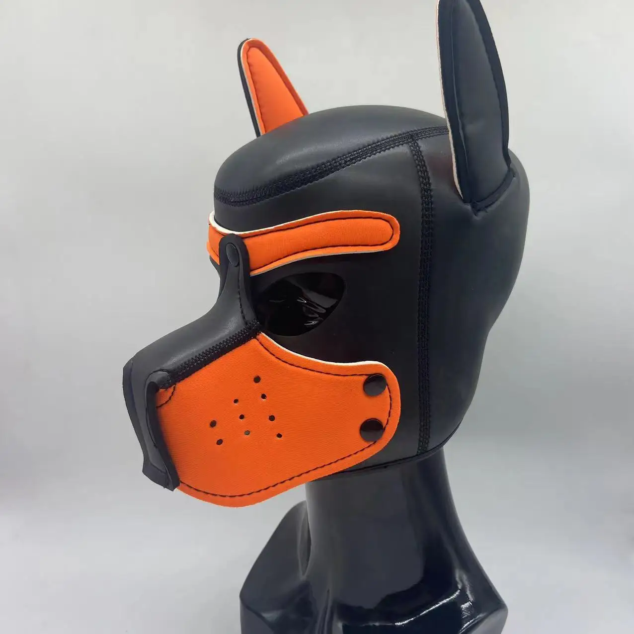 New Orange Black L Increase Large Size Puppy Cosplay Costumes of L Code Brand Padded Rubber Full Head Hood Mask for Dog Roleplay