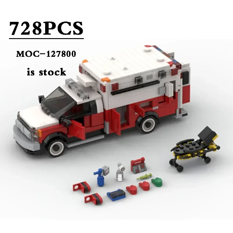 New MOC-127800 Ambulance - City Vehicle 21 F-550 Kids Toys 728pcs Kids Building Block Toys DIY Merry Christmas Birthday Gift