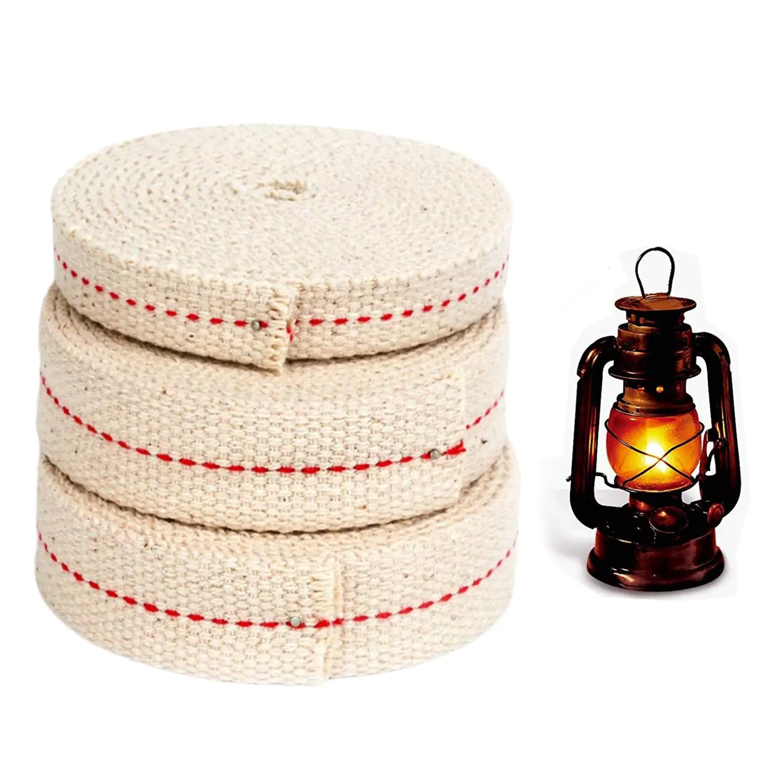 6.5 Foot / 3 Rolls Cotton Oil Lamp Wick, Replacement Oil Lanterns Wick for Oil Lamps and Oil Burners