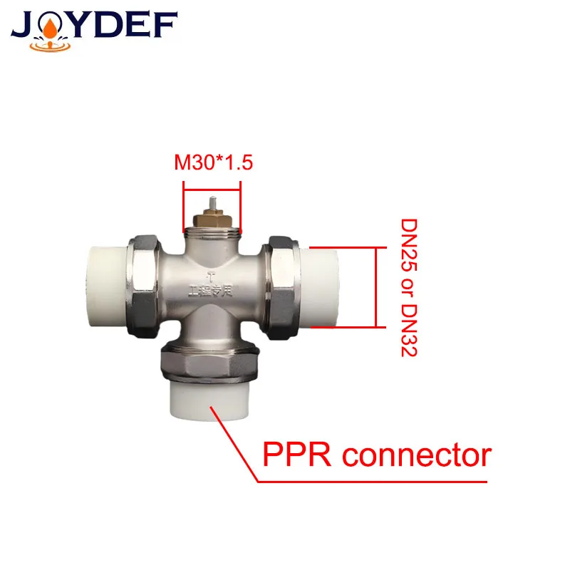 DN25-32 Energy saving 20-70 ℃ control Floor heating system thermostatic radiator valve M30*1.5 Remote controller 3 way valve view 2