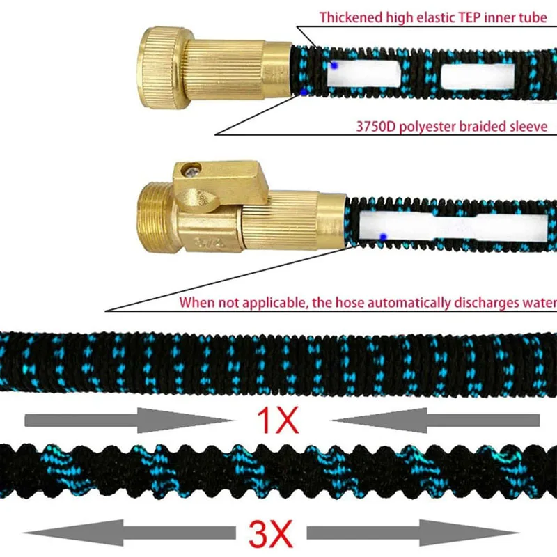 Tubo magico estensibile da giardino, comoda pistola ad acqua ad alta pressione, Standard 3/4, strumento per l\'irrigazione del giardinaggio