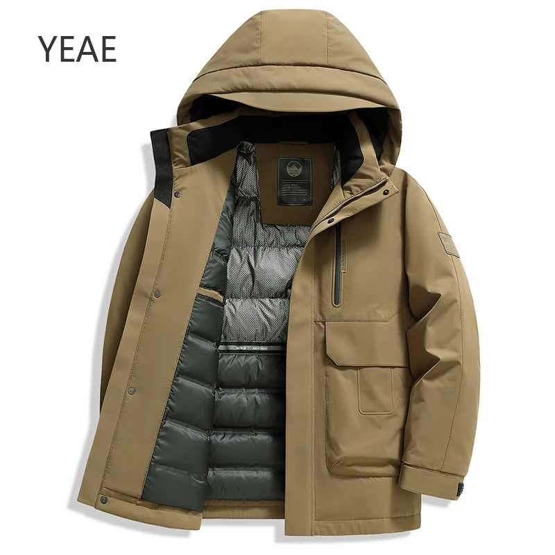 Yeae Heren Donsjack Eendendendons Vulling Capuchon Designer Kleding Heren Gewatteerd Jack Warm Man Winterjas Heren Kleding