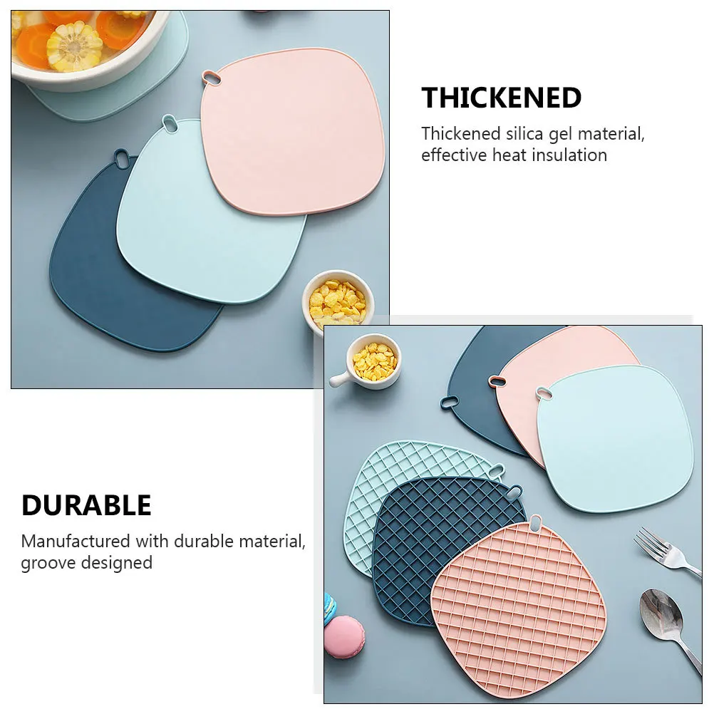 

1Set Non-Slip Heat-Resistant Silicone Coasters for Dining Table Hot Cup Placemat Bowl Dish Protection Silicone Placemat