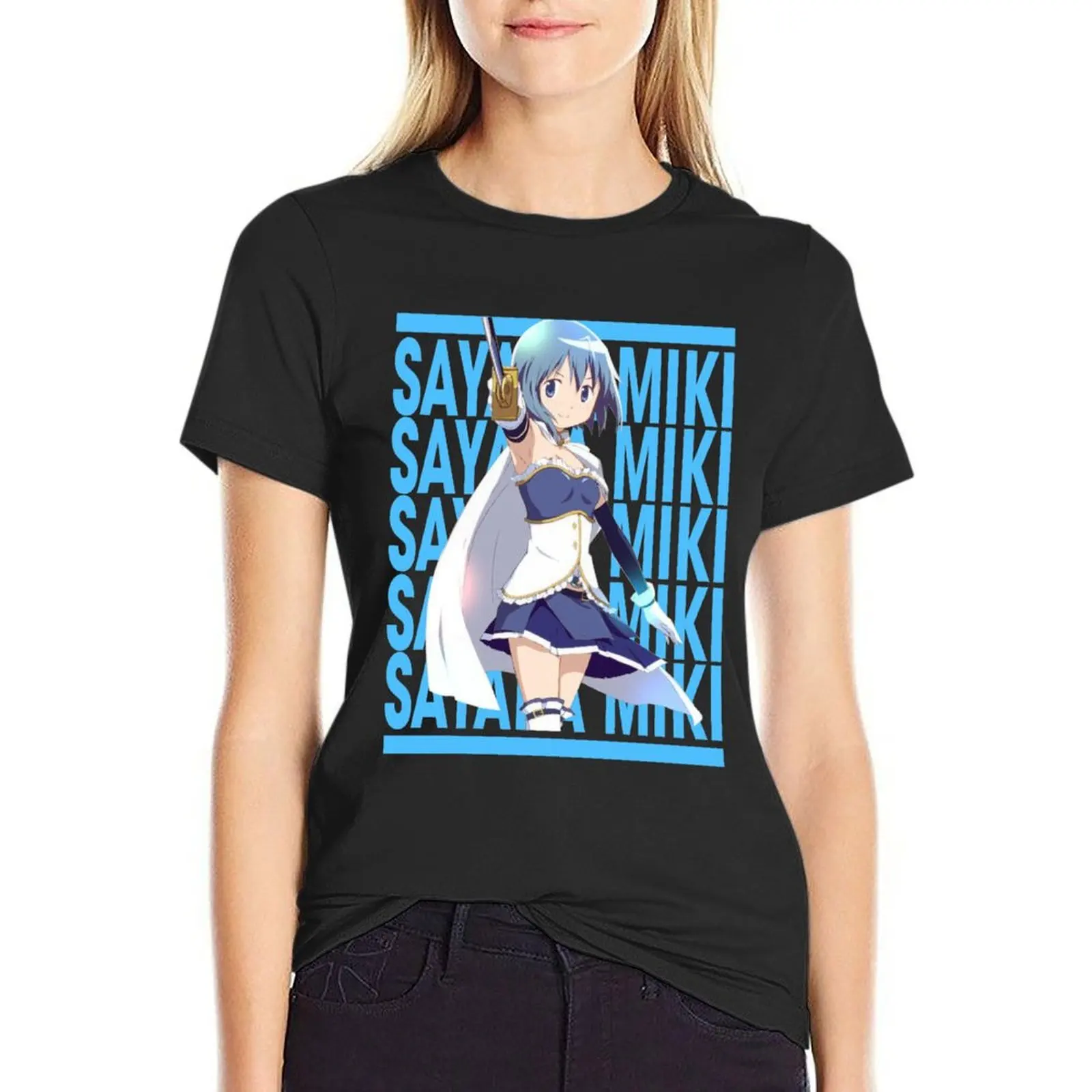 

Madoka Tees Magica Anime Sayaka Miki T-Shirt funny animal print shirt for girls vintage clothes t shirts for Women graphic
