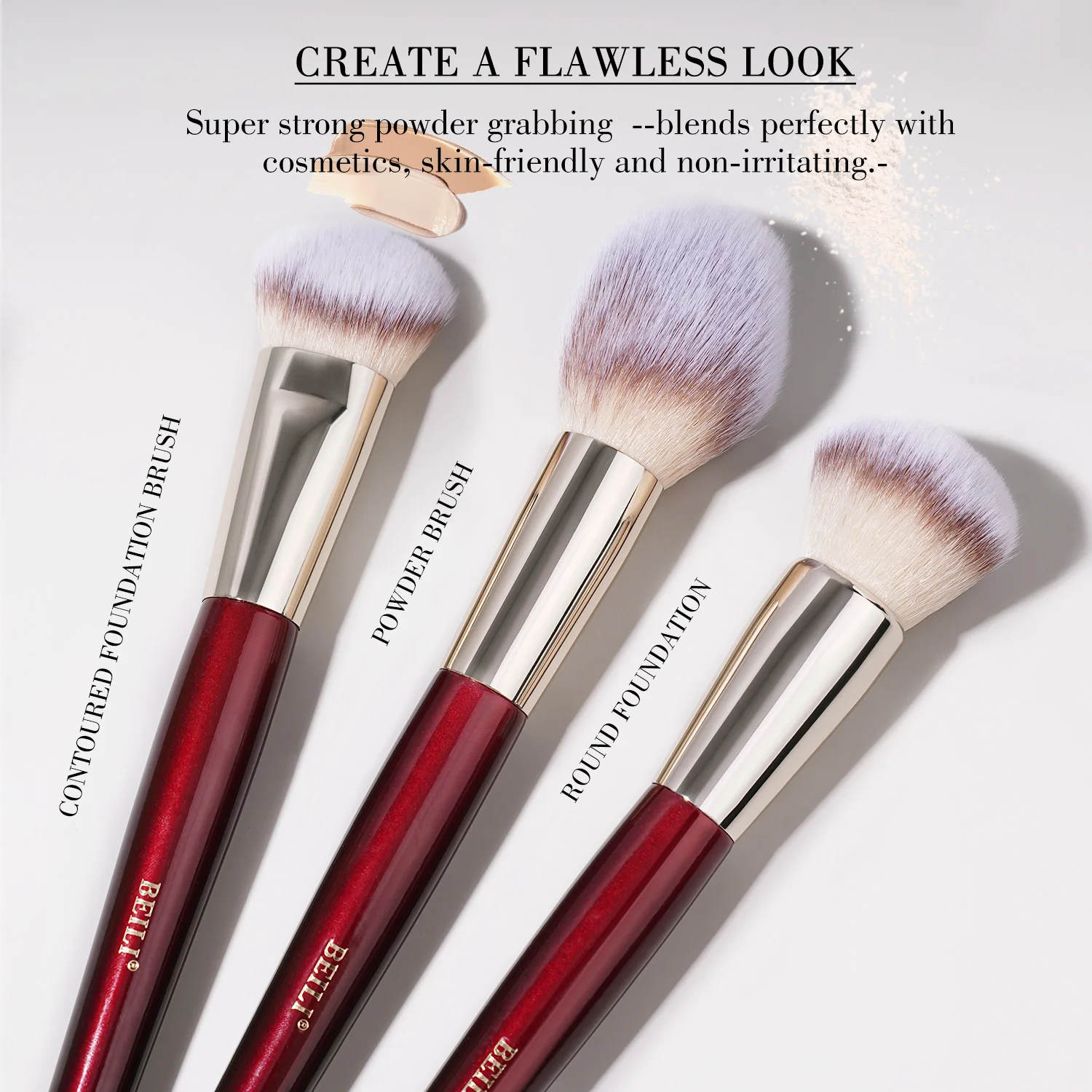 Professional 9Pcs Eyeshadow Brush Set Premium Synthetic Brushes for Liquid Cream Powder Makeup Tools