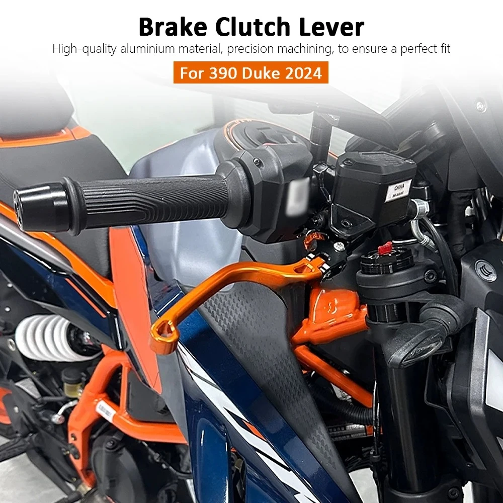 

New For Duke 390 2024 2025 Orange Brake Clutch Lever Motorcycle Adjustable Folding Levers Clutch Lever Brake Lever Set 390Duke