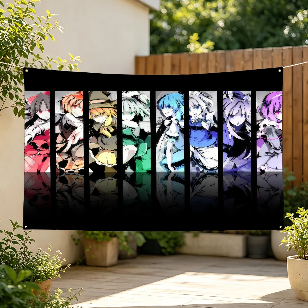 Game T-Touhou Project Flag For Sports Matches Games Parade Rally Holiday Festival Backyard Balcony Club Bar Decor