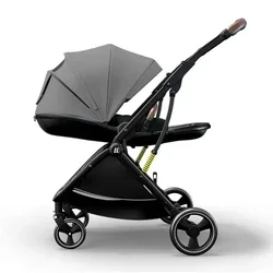 Factory Direct High-End Custom One-Hand Stroller Foldable Golden Frame Panoramic Sunroof Travel Portable Stroller