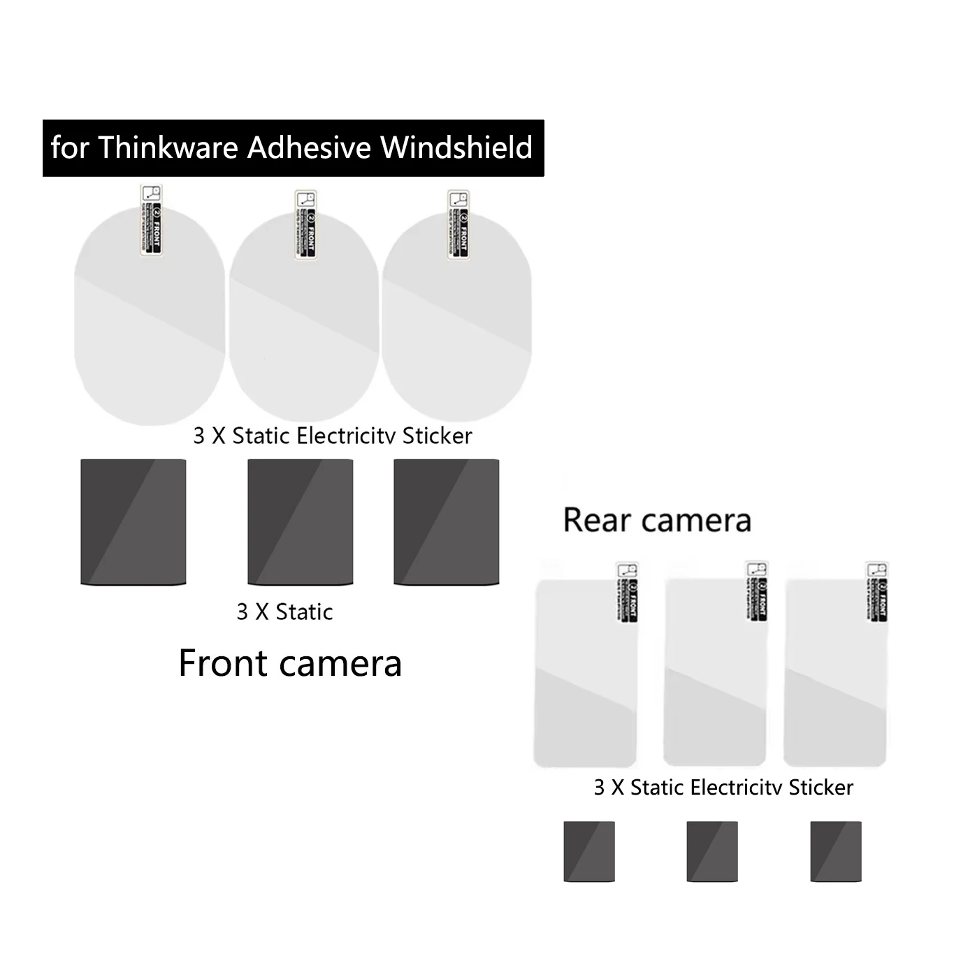 for Thinkware Adhesive Windshield Mount for F70 F200 FA200 F200 PRO X700 X800 X1000 Dash Cam (TWA-F200M) Static Stickers