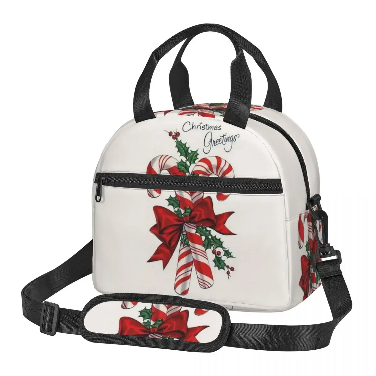 

Merry Christmas and Happy Holidays! Lunch Bags Insulated Bento Box Portable Lunch Tote Picnic Bags Thermal Bag for Woman work