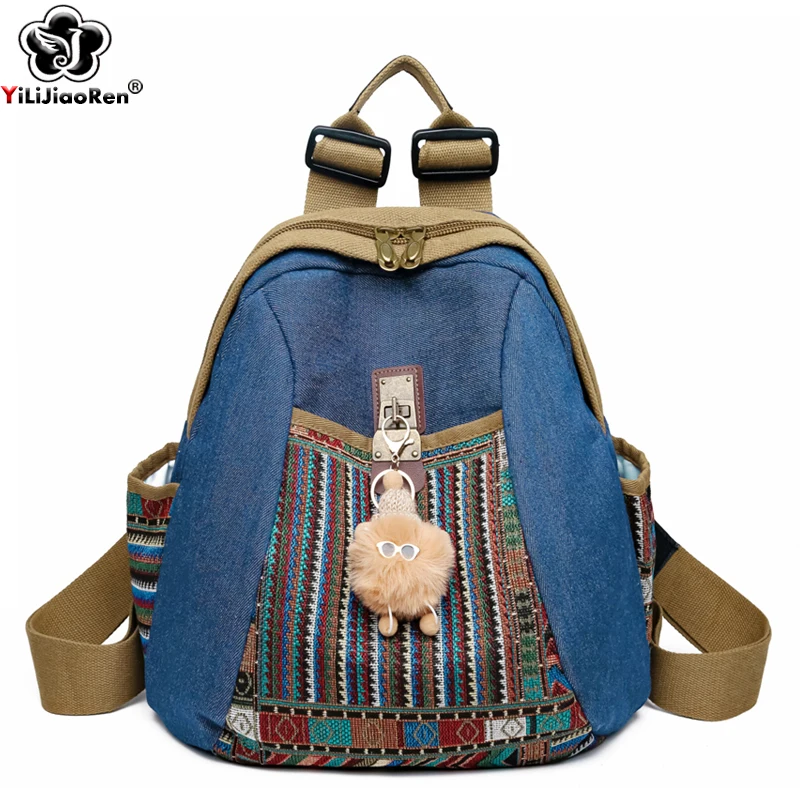 Fashion Embroidery Backpacks Female High Quality Nylon Rucksacks Women Large Capacity School Bag for Students Big Travel Bag