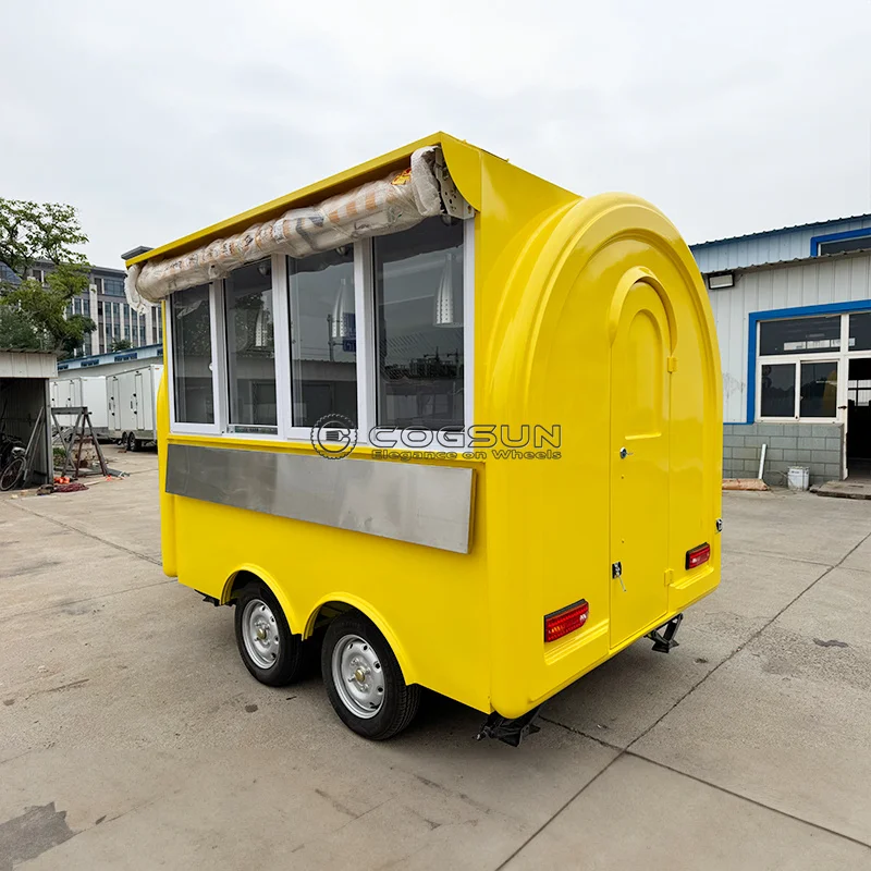 

COGSUN Mini Size Pizza Trailer Mobile Kitchen Bar Gelato Carts Hot Dog Stand Shop Small Food Kiosk Cart Concession Trailer