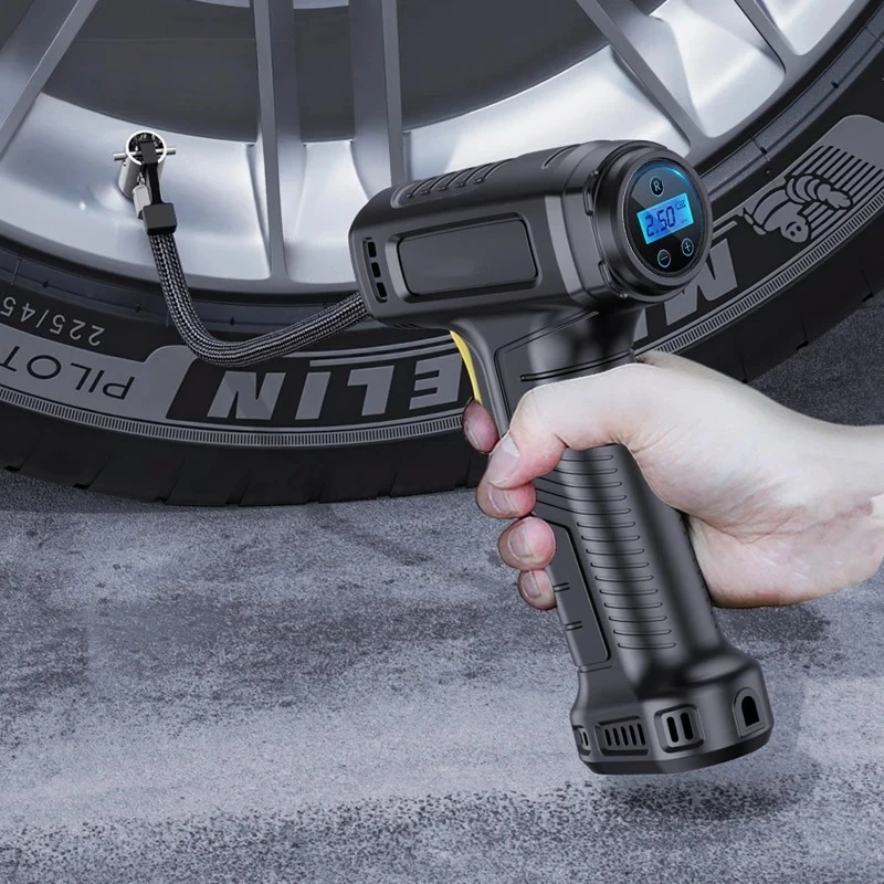 New 120W Handheld Air Compressor Wireless/Wired Inflatable Pump Portable Air Pump Tire Inflator Digital for Car Bicycle Balls