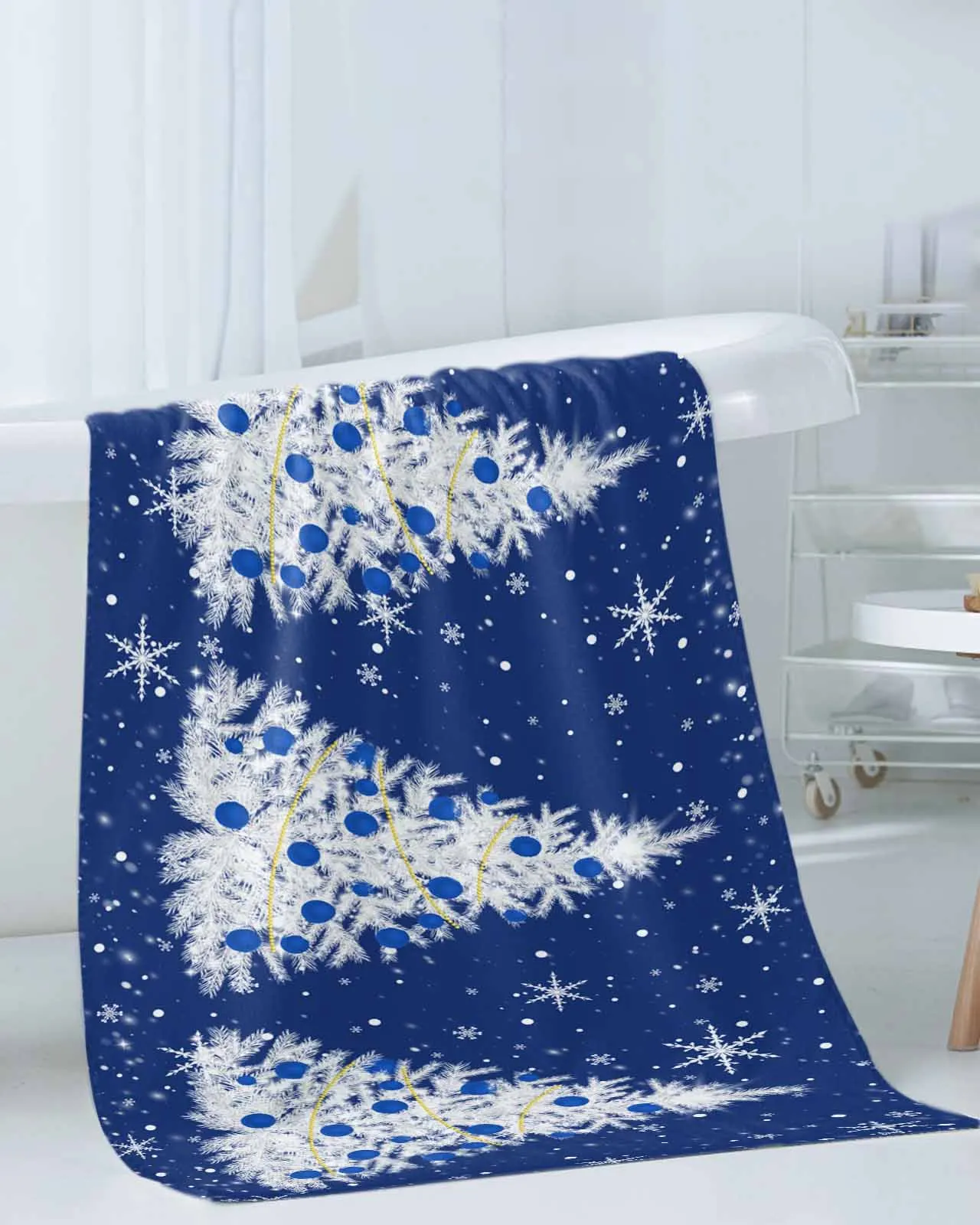 

3pc Blue Christmas Tree Towel Set Ultra Soft Highly Absorbent Includes 1 Bath Towels 1 Hand Towels 1 WashclothsFor Home Bathroom