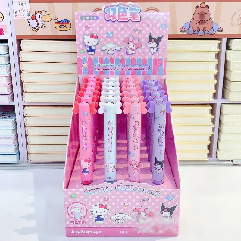 

12/24pcs Sanrio Kitty Melody Kuromi Gel Pen Cute Cinnamoroll 0.5mm Black/Red Ink Neutral Pens Office School Supply