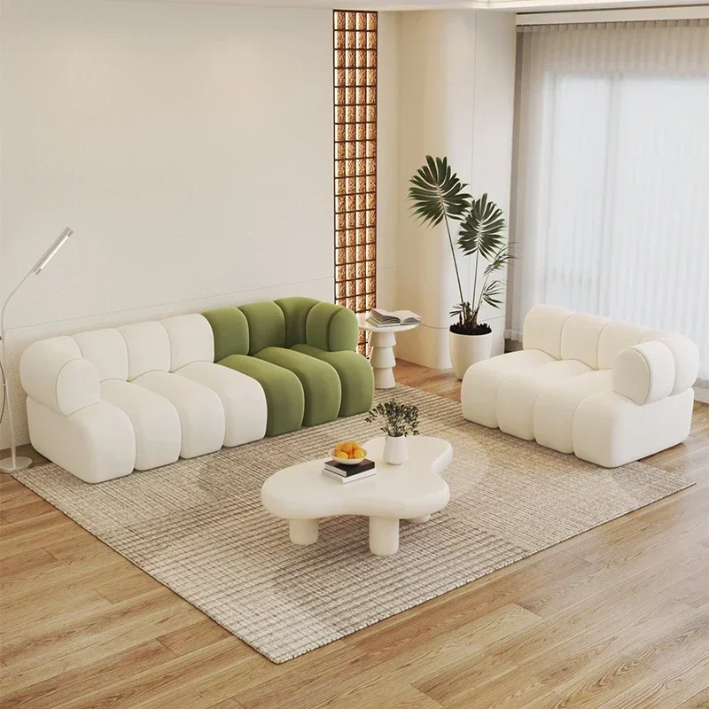 Minimalist Nordic Living Rooms Sofa Fabric Creative Leisure Medieval Simple Luxury Sofa Lazy Designer Modern Sillon Furniture image 2