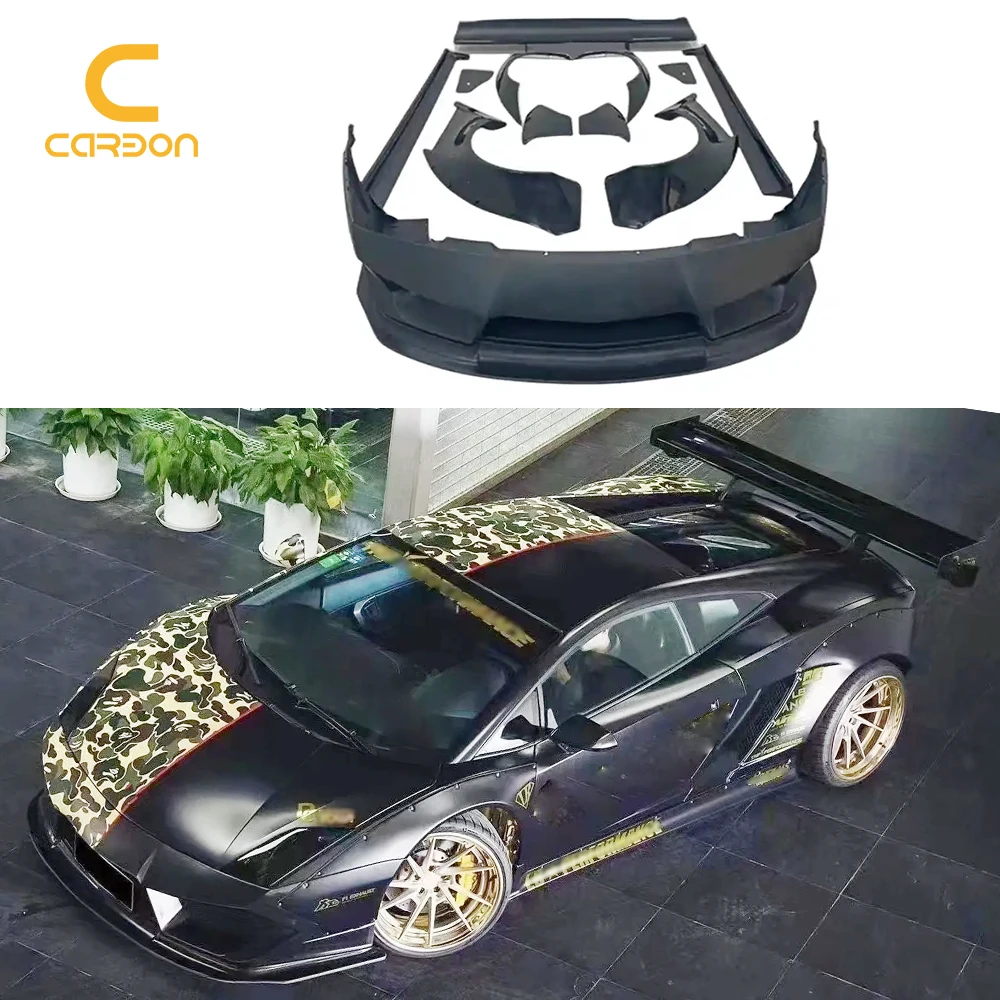 LB Style FRP Body Kit For Lamborghini Gallardo LP550 LP560 LP570 Front Bumper Wheel Eyebrow Side Skirts Rear Spoiler