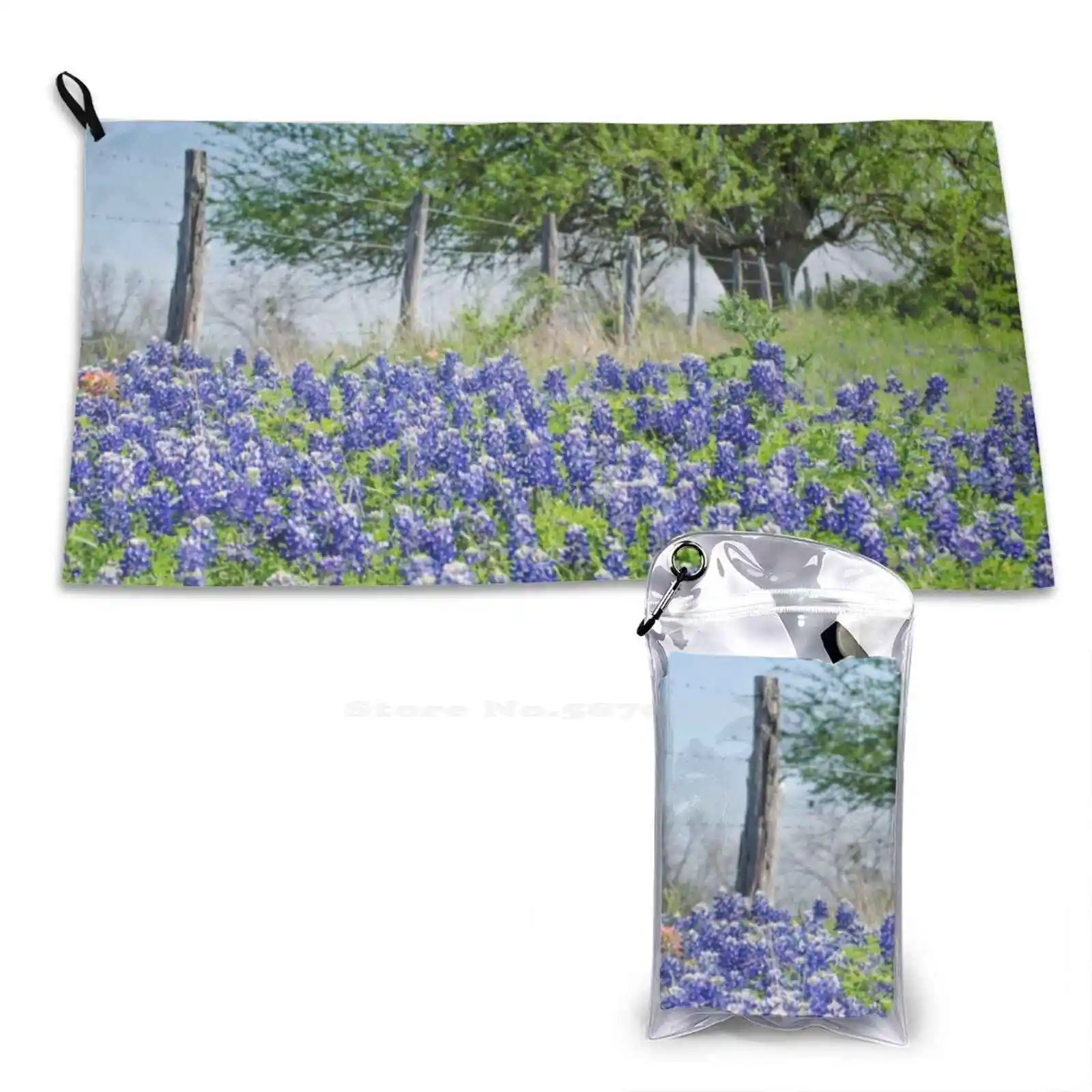 

Texas Blue Bonnets Washcloths Bathing Face Towel Tree Texas Spring Blue Bonnets Fence