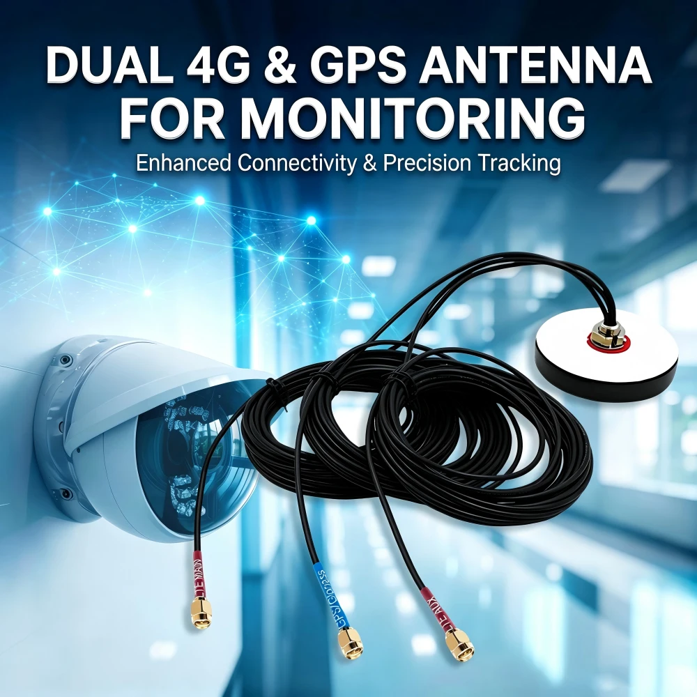 Waterproof Triple Band Combined GNSS LTE AUX Combo Antenna Outdoor Cabinet Mount 3 Cable SMA Antenna for Industrial DTU PLC Remo