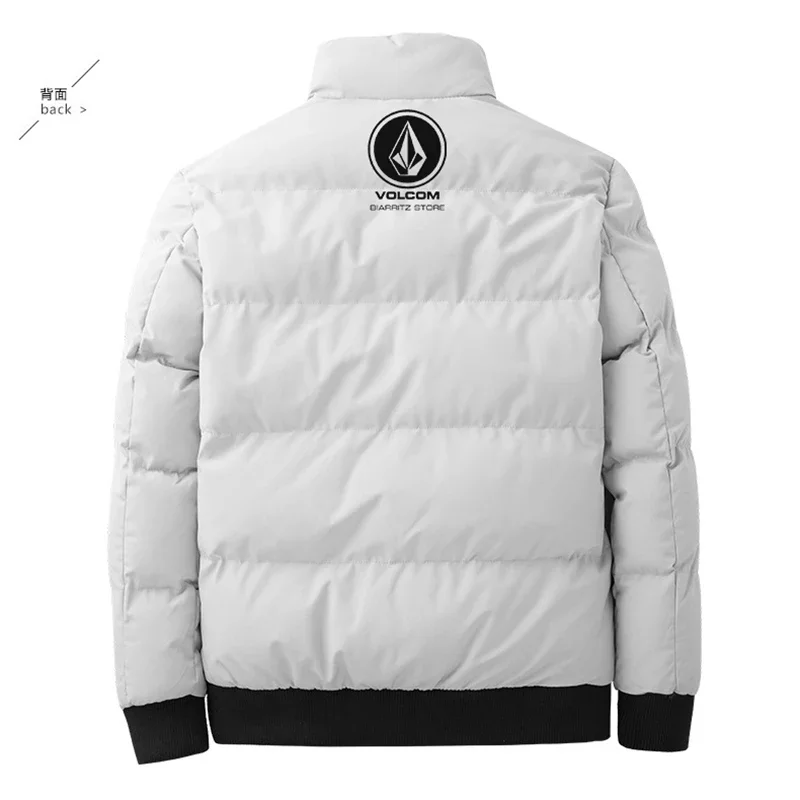 Autumn and winter Volcom fashion zipper men\'s stand up collar printed outdoor jacket windproof casual cotton jacket