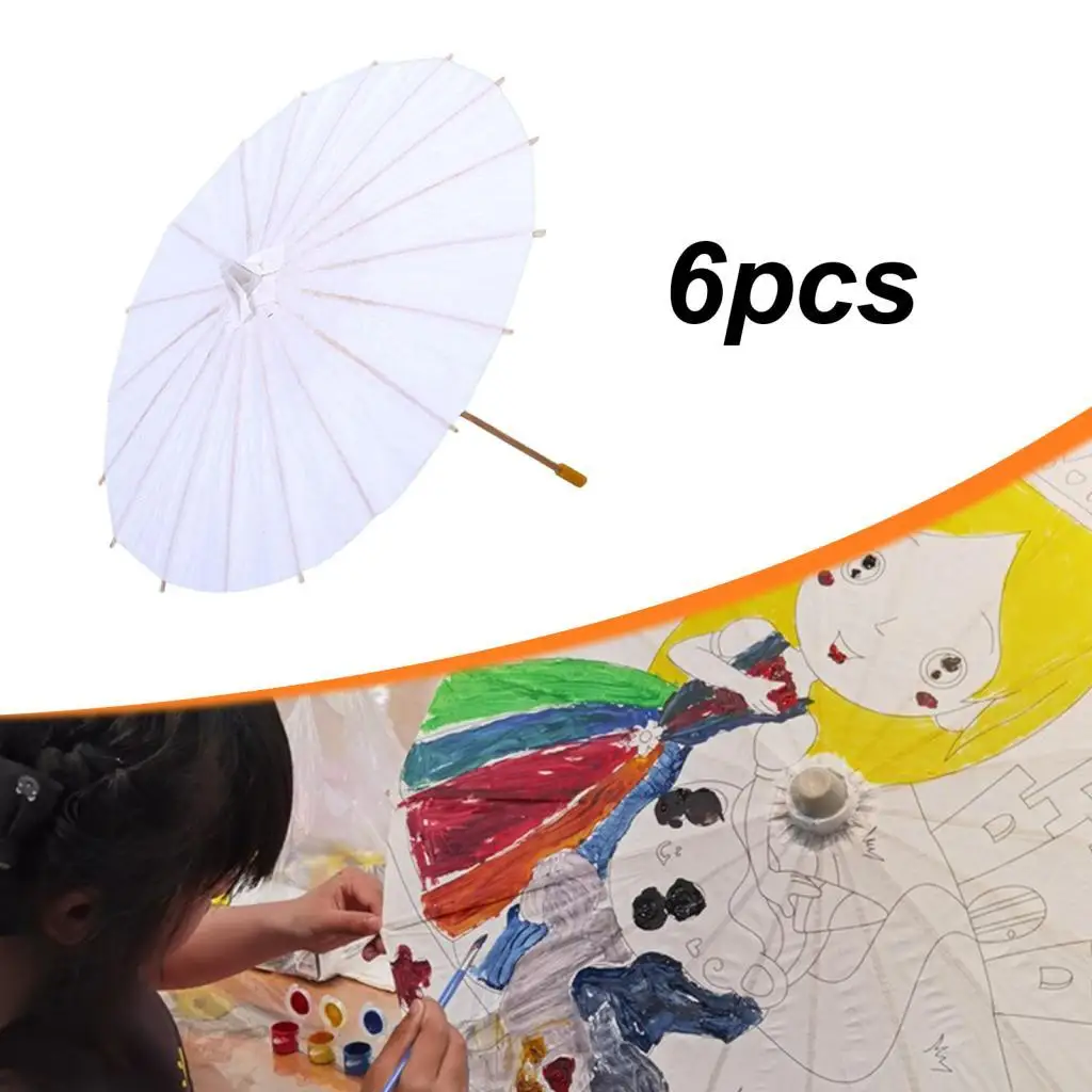 6 peças diy pintura oleada guarda-chuvas em branco pequeno guarda-chuvas de papel decorativo guarda-sóis japoneses chineses para decoração foto prop