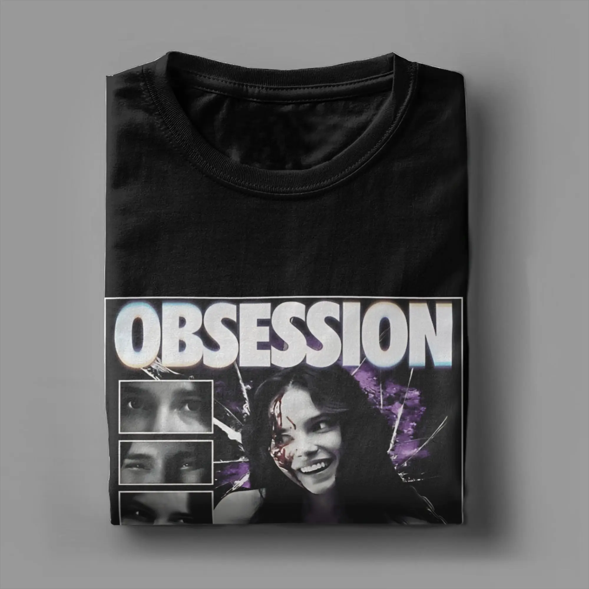 Obsession Shattered Glass Horror Character T-shirts pour hommes, t-shirt vintage à manches courtes, col rond, en coton, vêtements cadeaux
