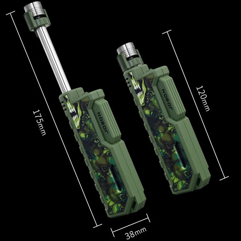 Outdoor Windproof Lighter Lighting Inflatable Barbecue Open Flame Extended Tactical Wind Camping Telescopic Igniter Tools