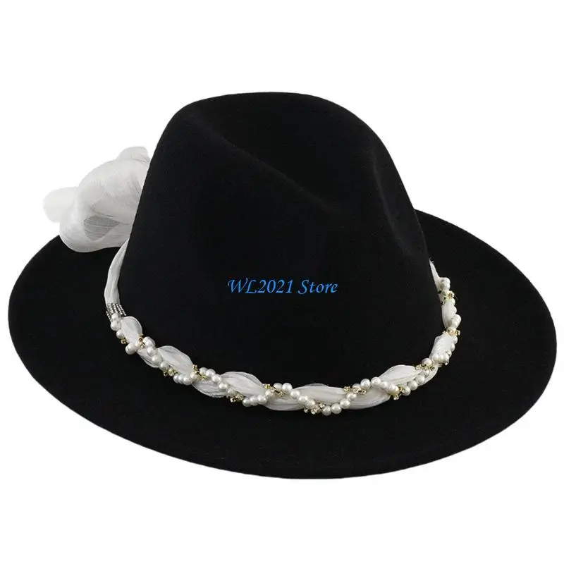 قبعة G5GC مطرزة بأحجار الراين للنساء، إكسسوارات خوذة أنيقة للحفلات التنكرية، قبعة لؤلؤية أنيقة #4