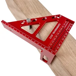 3D Multi-Angle Measuring Ruler - Precision Woodworking Square Protractor 22.5-90 Degree and Miter Triangle Ruler for Engineer