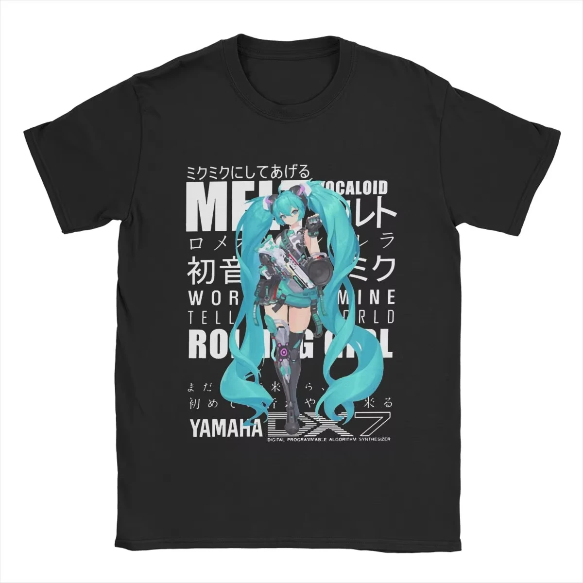 

Hatsune Miku Cartoon T-shirt for Men and Women Cotton Sleeve-style Clothing Vintage Short-sleeved Crew Neck Shirt Gift Idea Tops