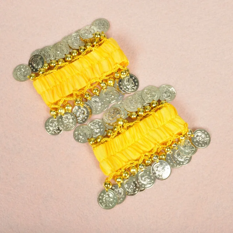 Шифоновый браслет-монета для танца живота, браслет-монета, ювелирные изделия, наручные манжеты на щиколотке, браслет-погремушка, шифоновый золотой аксессуар для монет, танцы