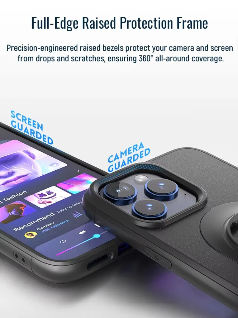 Shockproof Case Quad-Style Motorbike/Bicycle Phone Holder/Car Mount with Lock-in Design for iPhone 17/16/15/14/13/12/11Pro Max