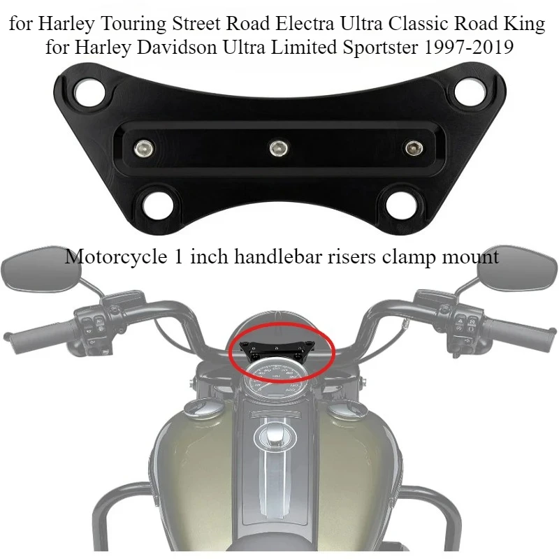 

Motorcycle 1 inch handlebar risers clamp mount for Harley Touring Street Road Electra Ultra Classic Road King Ultra Limited