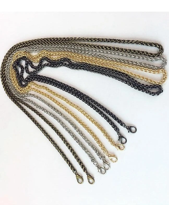 Repuesto de cadena de Metal para bolso, 10 piezas, 120c, para bandolera, para Bolso pequeño, dorado, plateado, Negro, bronce