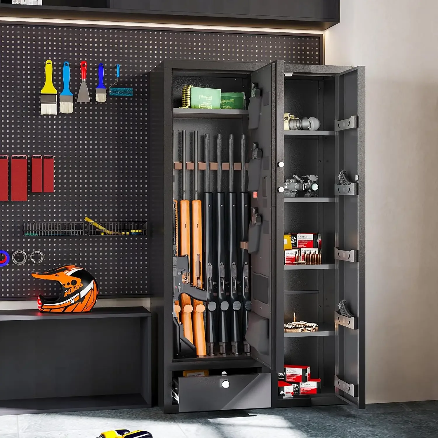 15-20 Gun Safe,Large Gun Safes for Home Rifle and Pistols,Rifle Safe,3 Gun Mount,Handgun Pockets and Removable Shelf