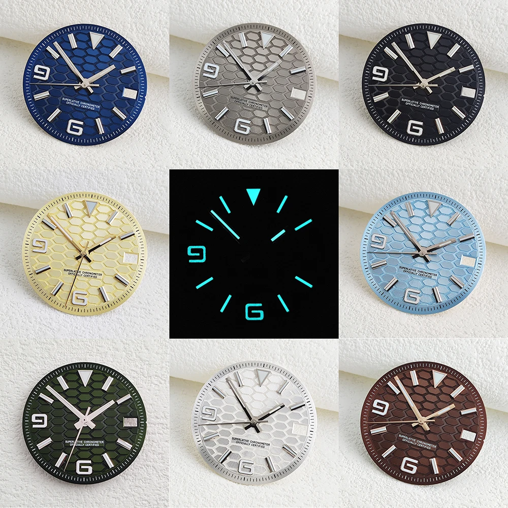 

New 28.5mm Dial,Blue Luminous Suitable for Japan NH35/NH36 Movement Watch Modification DIY Accessories