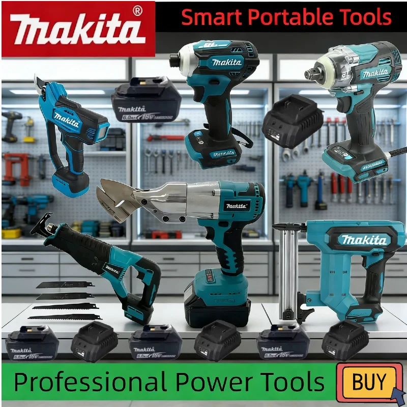 

Аккумуляторные электроинструменты Makita: ударный шуруповерт 18В, перезаряжаемая отвертка, электрическая сабельная пила (различные модели)