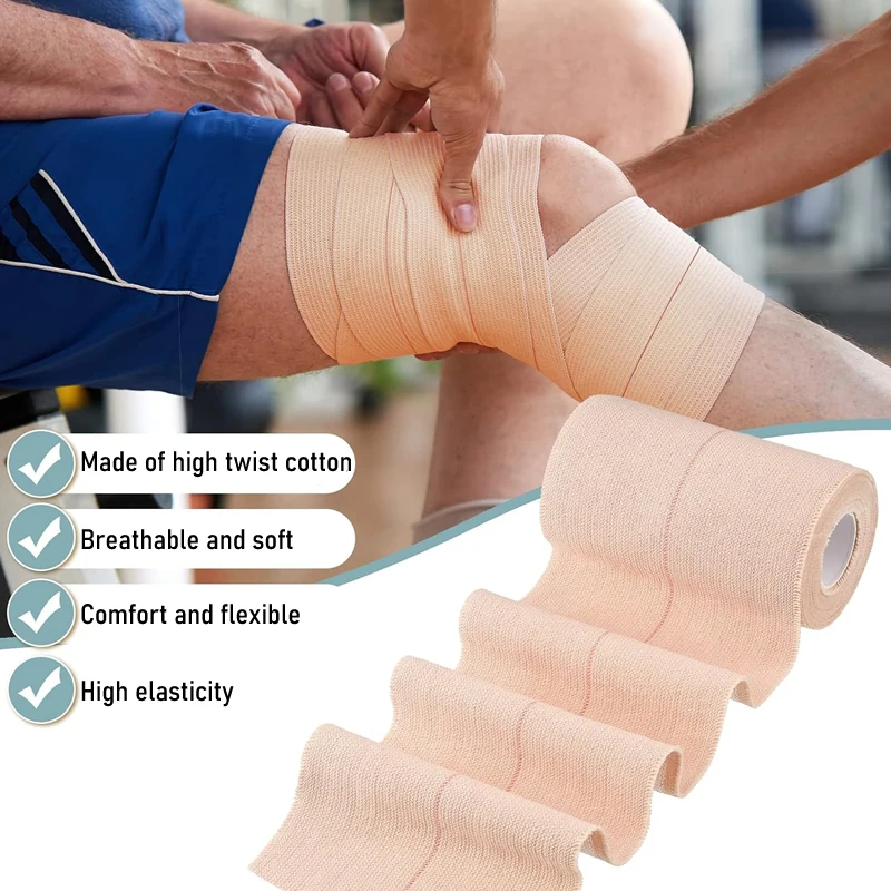 Cotton Self Adhesive Bandages Flexible Elastic Tape for Heavy Wrestling Weightlifting Sports Protection Wrist Sprains Pet Wrap