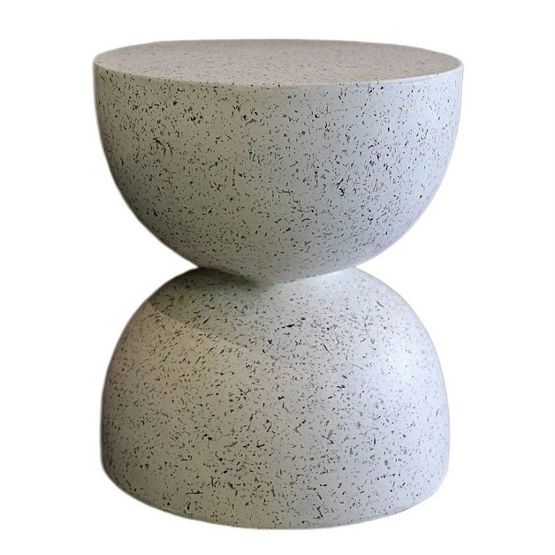 Nordic Hourglass Imitation Terrazzo Small Side Table Ins Coffee Coffee Creative Round Storage Small Side Stool