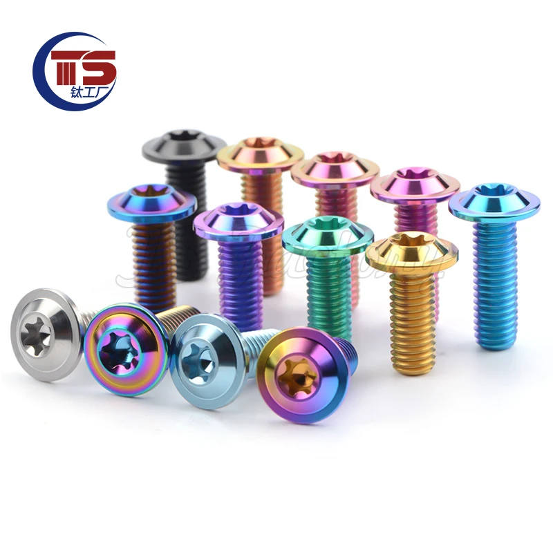 TS 2 and 10pcs  titanium alloy screws TC4 flying saucer head thin head M5/M6/M8X10/15/20/25/30mm motorcycle modification