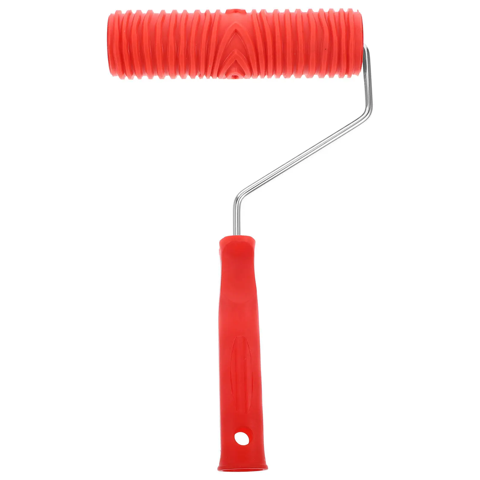 7-Inch Silicone Mud Roller with Straight Grain Pattern for Wall Painting and Decoration