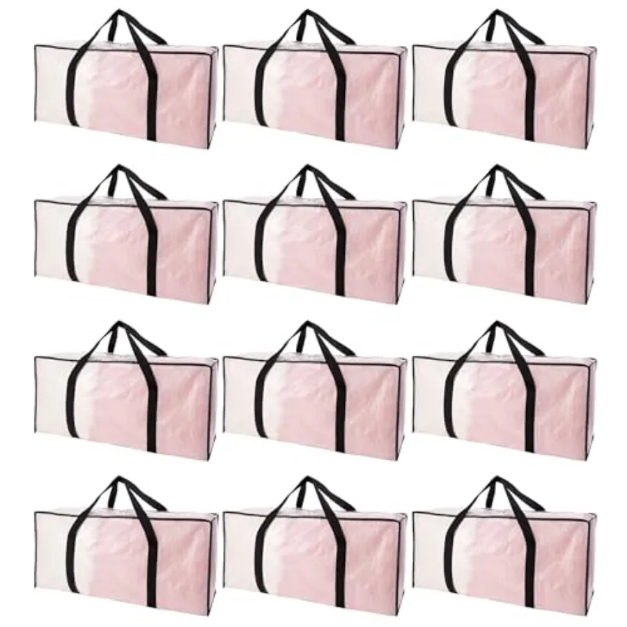 

Extra Large Moving Bags with Zippers and Carrying Handles, Heavy-Duty Storage Tote for Space Saving Moving Storage, Fold Flat,