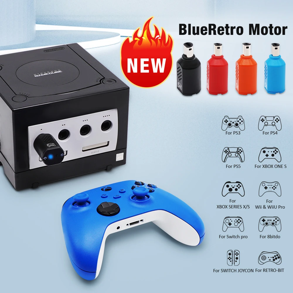 Adaptador de Controles Sem Fio RetroScaler Blueretro para Consoles NGC para Gamepad PS3/PS4/Xbox Series X/S para Nintendo Gamecube