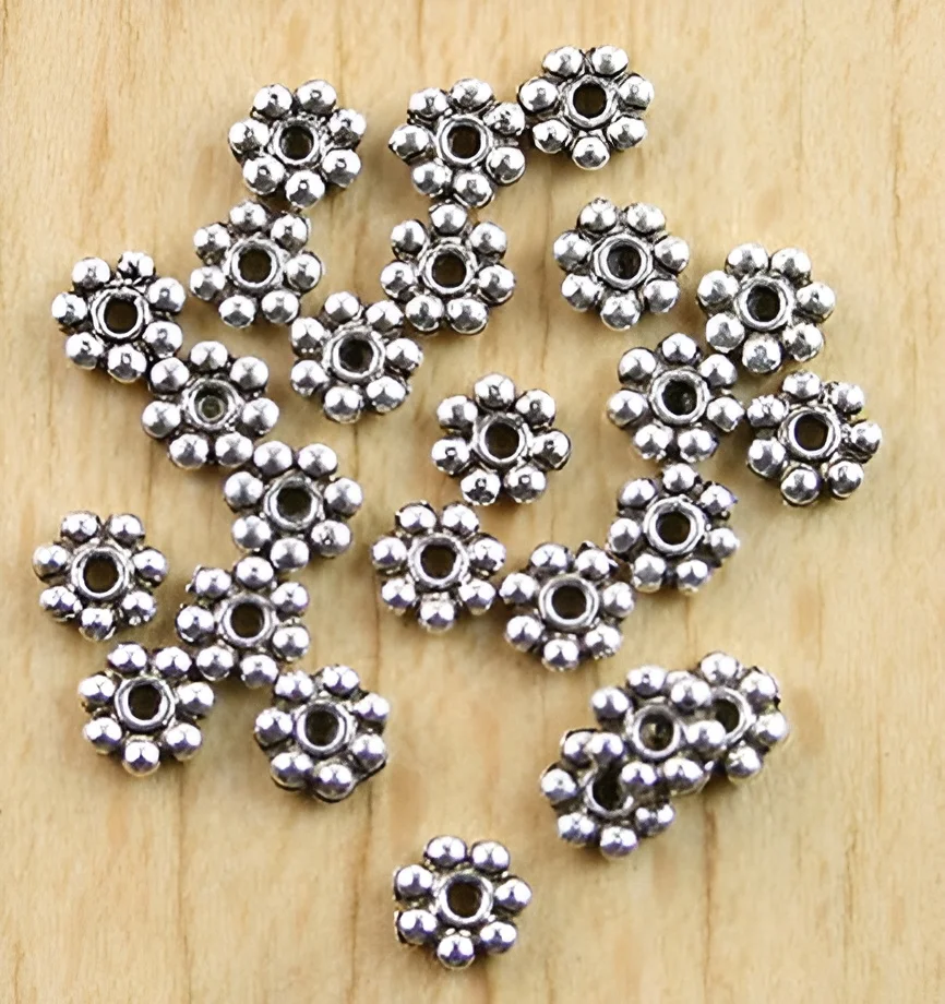 150pcs   4mm   Alloy matel  antiqued silver 2sided spacer beads   HWH0752